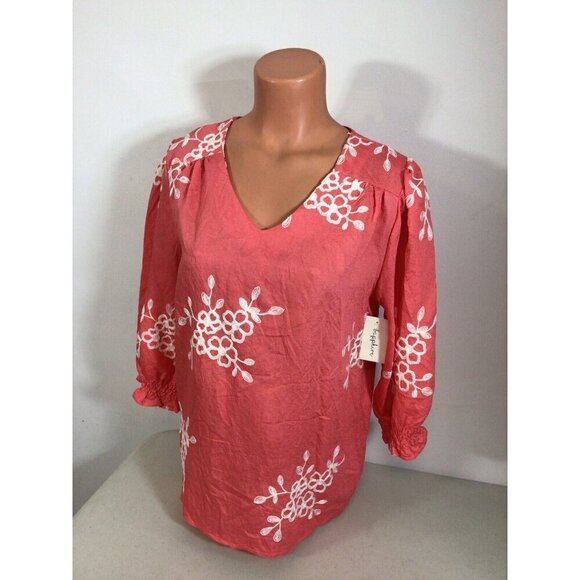 Sapphire Embroidered Blouse Womens Medium New - Picture 3 of 8